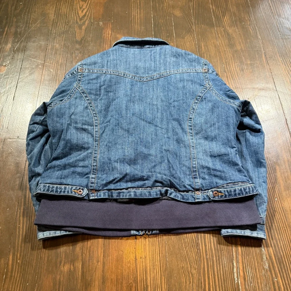 Vintage Dickies Jacket‎ Womens XL Blue Denim Trucker Jean Insulated Y2K Chore